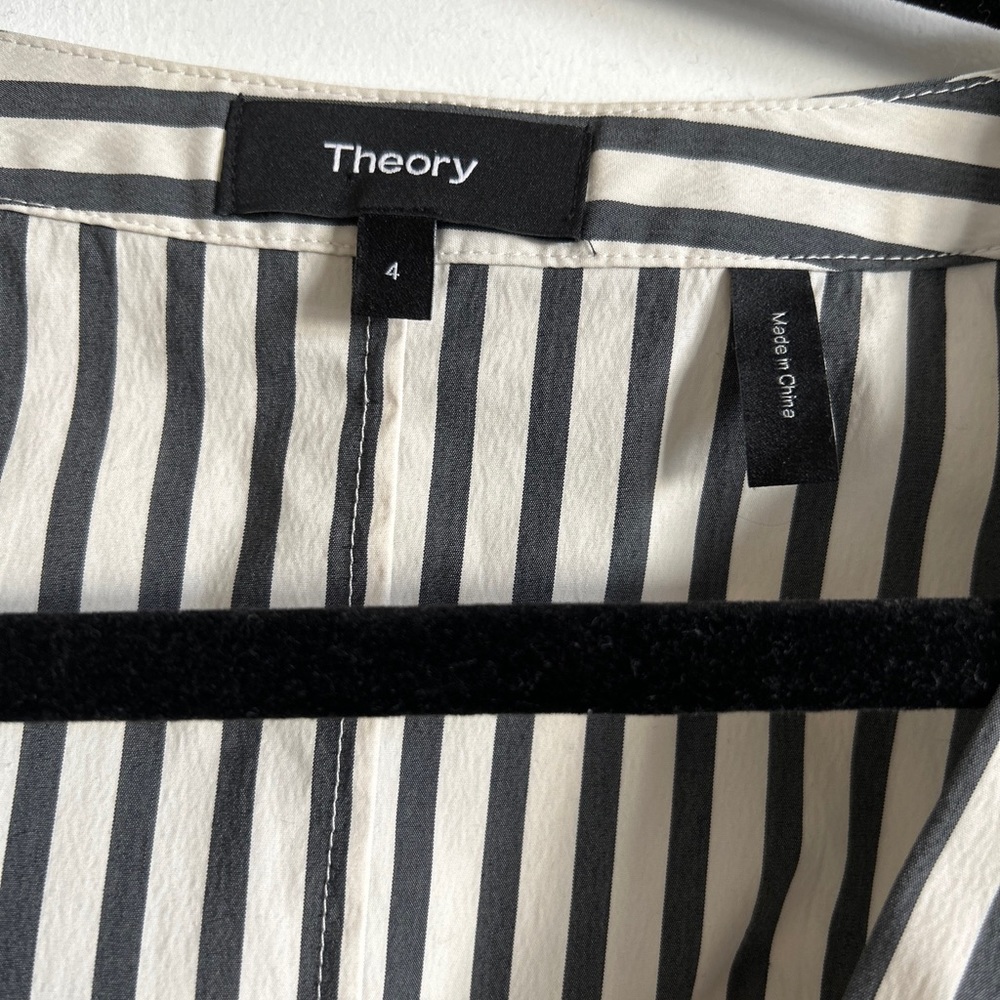Theory Darted Buttondown Dress - Bryson Stripe - image 3